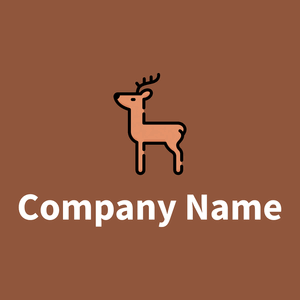Deer logo on a brown background - Animali & Cuccioli