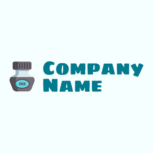 Ink bottle logo on a Azure background - Domaine des communications
