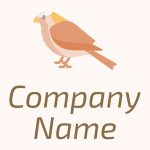 Cute Sparrow logo on a Seashell background - Tiere & Haustiere