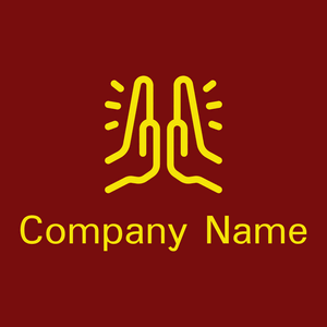 High five logo on a Falu Red background - Abstrait
