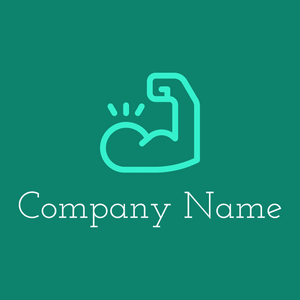 Bodybuilding logo on a Deep Sea background - Medical & Pharmaceutical