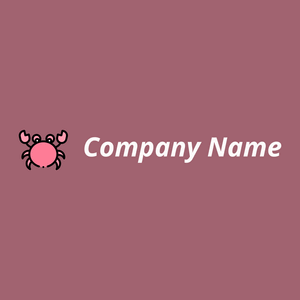 Crab logo on a Turkish Rose background - Animales & Animales de compañía