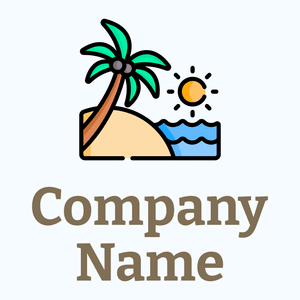 Summer holidays logo on a Alice Blue background - Voyage & Hotel