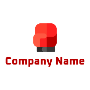 red Boxing glove logo on a White background - Sport
