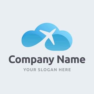 airplane silhouette logo on a cloud - Auto & Voertuig