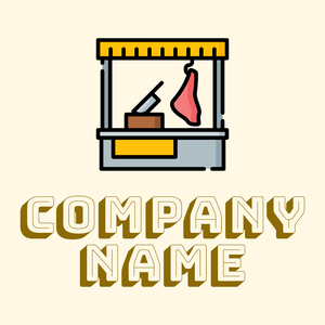 Butcher shop logo on a beige background - Comida & Bebida