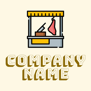 Butcher shop logo on a beige background - Food & Drink