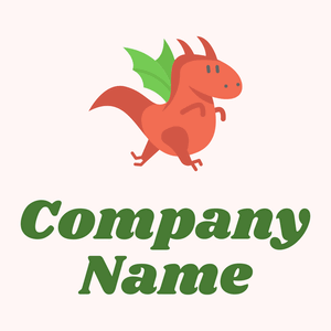 cute Dragon logo on a Snow background - Dieren/huisdieren
