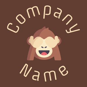 Monkey logo on a Cioccolato background - Tiere & Haustiere