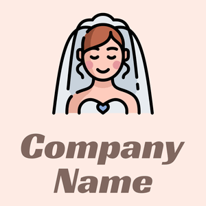 Bride logo on a Misty Rose background - Mariage