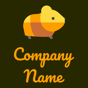 Guinea pig logo on a Dark Green background - Animali & Cuccioli