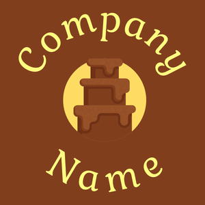 Chocolate fountain logo on a Russet background - Arquitetura