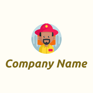 Firefighter on a Floral White background - Seguridad