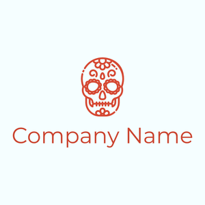 Mexican skull logo on a Azure background - Abstracto