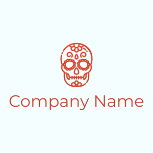 Mexican skull logo on a Azure background - Abstrato