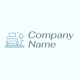 Interior design logo on a Azure background - Domaine de l'architechture