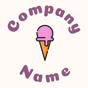 Ice cream cone logo on a Seashell background - Comida & Bebida