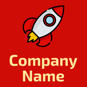 Rocket logo on a Venetian Red background - Abstracto
