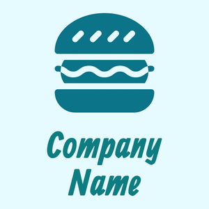 Burger logo on a blue background - Cibo & Bevande