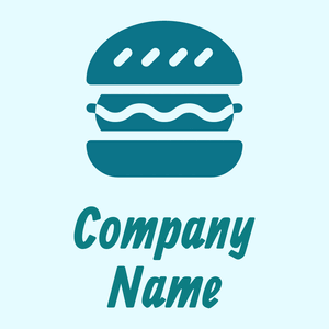 Burger logo on a blue background - Comida & Bebida