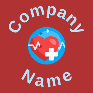 Heartbeat logo on a Medium Carmine background - Medizin & Pharmazeutik