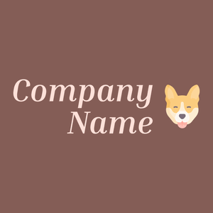 Corgi logo on a Rose Taupe background - Animali & Cuccioli