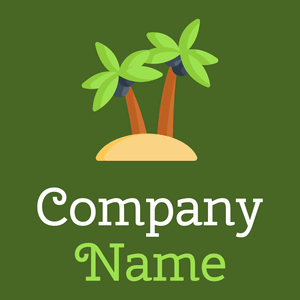 Island logo on a Green Leaf background - Medio ambiente & Ecología