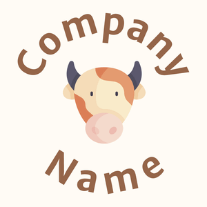 Wheat Cow on a Floral White background - Animali & Cuccioli