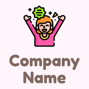 Person cheering logo on a pink background - Arte & Intrattenimento