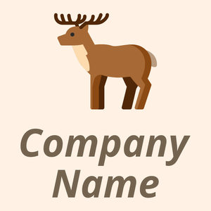 Deer logo on a beige background - Animaux & Animaux de compagnie