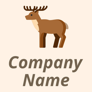 Deer logo on a beige background - Animais e Pets