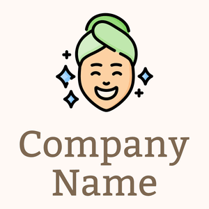 Facial massage logo on a Seashell background - Spa & Estética