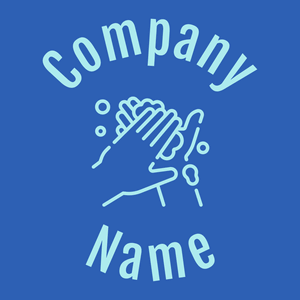Washing hands logo on a Cerulean Blue background - Limpieza & Mantenimiento