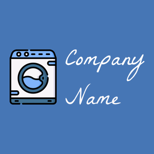Washing machine logo on a Steel Blue background - Limpeza & Manutenção