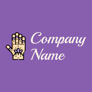 Henna painted hand logo on a Blue Marguerite background - Religione