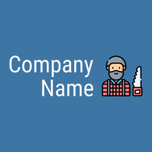 Lumberjack logo on a Steel Blue background - Construction & Outils