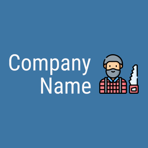Lumberjack logo on a Steel Blue background - Construcción & Herramientas