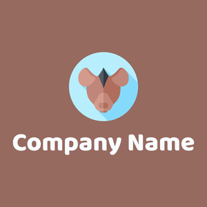 Hyena logo on a Dark Chestnut background - Animales & Animales de compañía