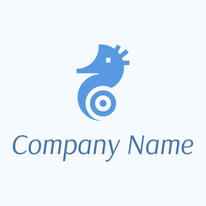 Sea horse logo on a Alice Blue background - Tiere & Haustiere