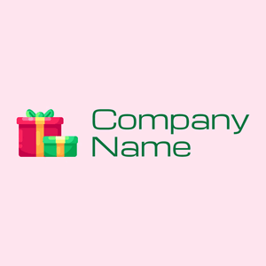 Christmas present logo on a Lavender Blush background - Abstrait