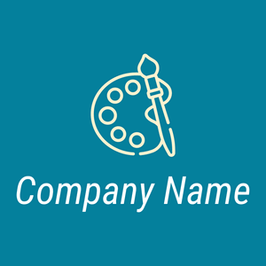 Color palette logo on a Eastern Blue background - Enfant & Garderie