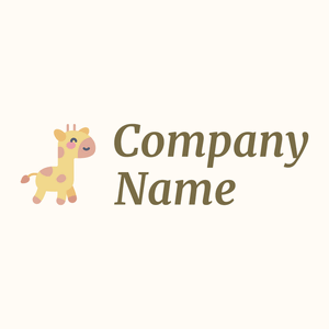 Baby Cute Giraffe on a Floral White background - Tiere & Haustiere