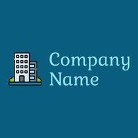 Office building logo on a Dark Cerulean background - Industrial