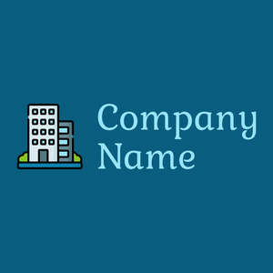 Office building logo on a Dark Cerulean background - Empresa & Consultantes