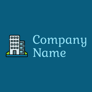 Office building logo on a Dark Cerulean background - Zakelijk & Consulting