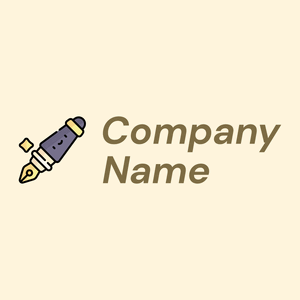 Fountain pen logo on a Corn Silk background - Comunicaciones