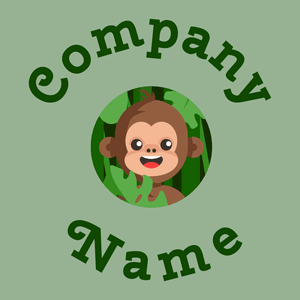 Monkey logo on a Mantle background - Animali & Cuccioli