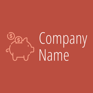 Piggy bank logo on a Sunset background - Negócios & Consultoria