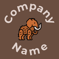 Woolly mammoth logo on a Spice background - Animali & Cuccioli