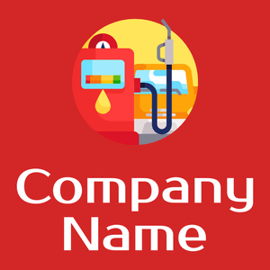 Gas station logo on a Persian Red background - Automobili & Veicoli